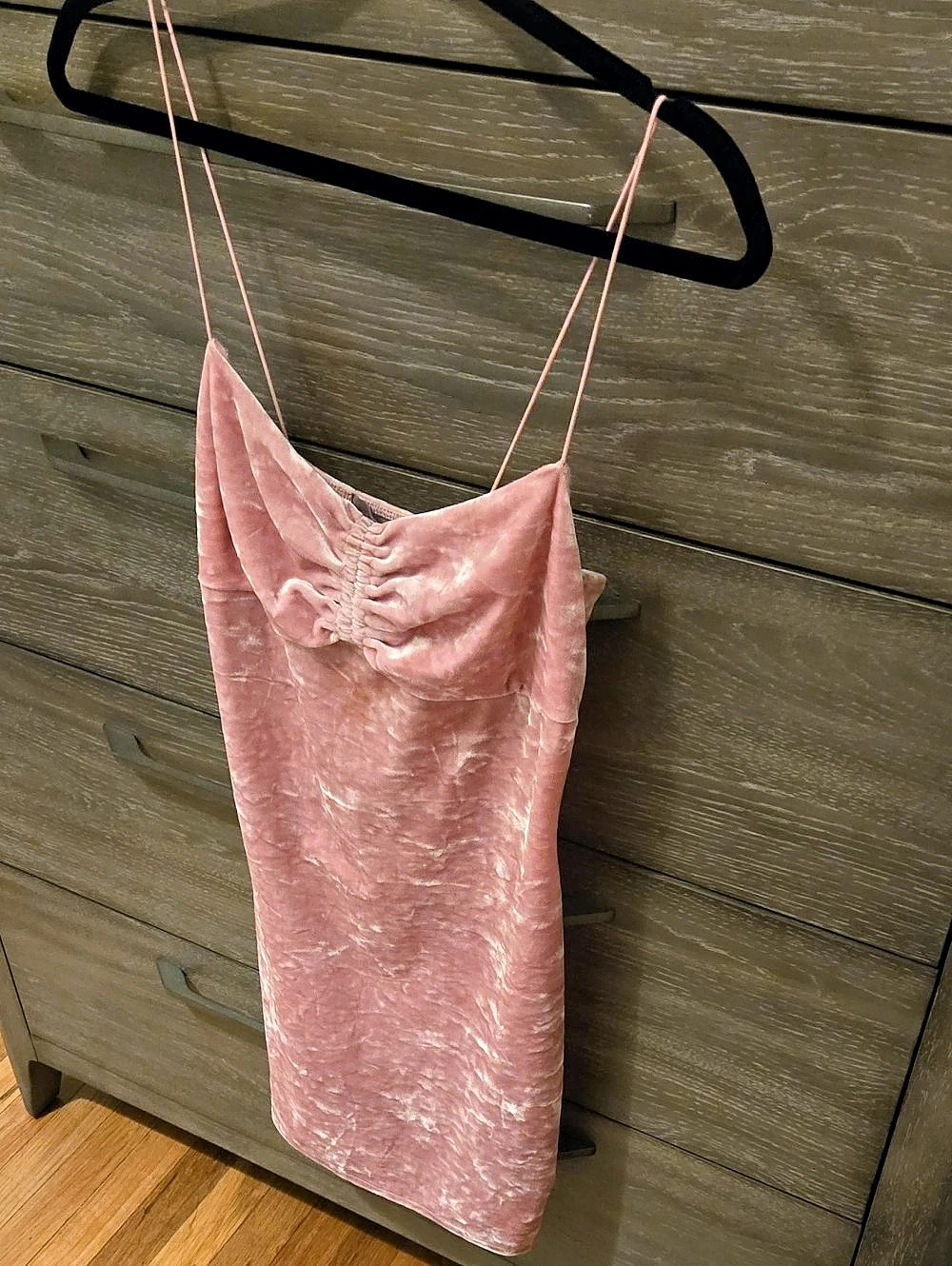 Pink Velvet Mini Dress Size S - Urban Outfitters